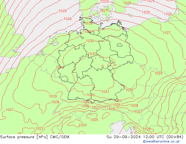 pressão do solo CMC/GEM Dom 29.09.2024 12 UTC