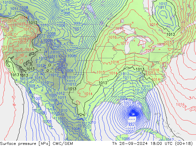 Pressione al suolo CMC/GEM gio 26.09.2024 18 UTC