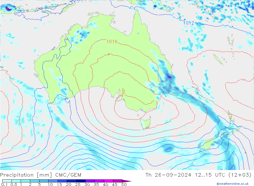 Précipitation CMC/GEM jeu 26.09.2024 15 UTC