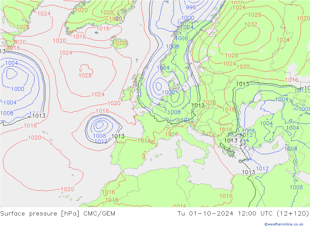 ciśnienie CMC/GEM wto. 01.10.2024 12 UTC