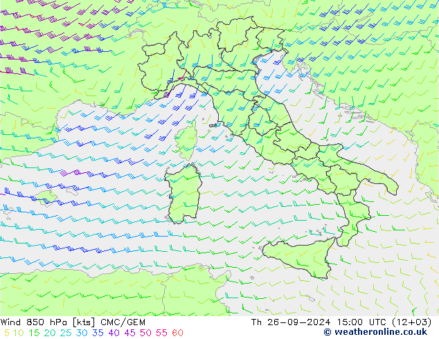 Wind 850 hPa CMC/GEM Do 26.09.2024 15 UTC