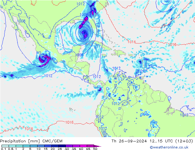 осадки CMC/GEM чт 26.09.2024 15 UTC