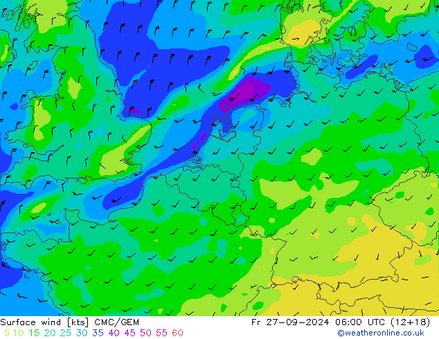 Bodenwind CMC/GEM Fr 27.09.2024 06 UTC