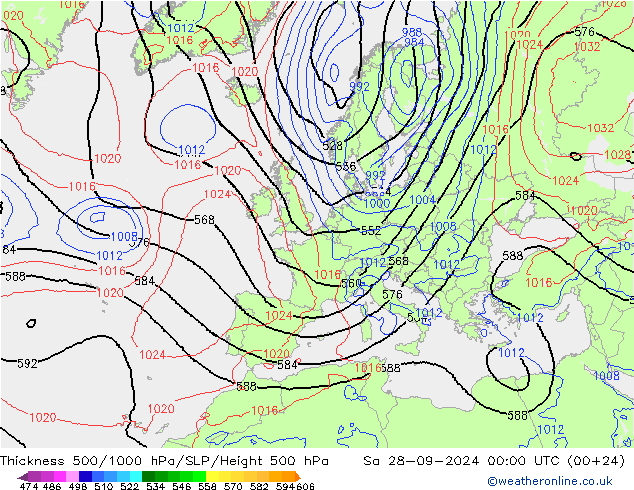 Theta-e 850hPa CMC/GEM za 28.09.2024 00 UTC