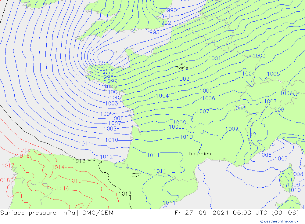 Yer basıncı CMC/GEM Cu 27.09.2024 06 UTC