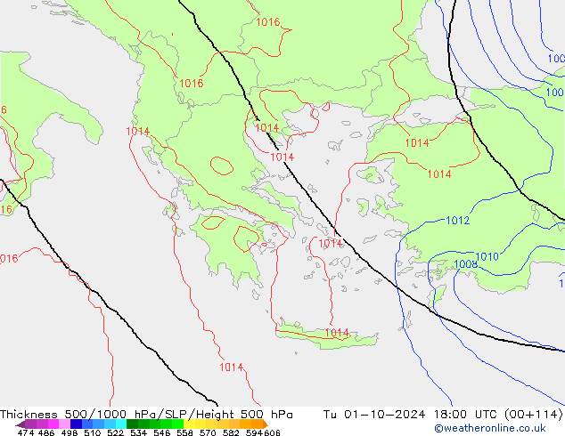 Theta-e 850гПа CMC/GEM вт 01.10.2024 18 UTC