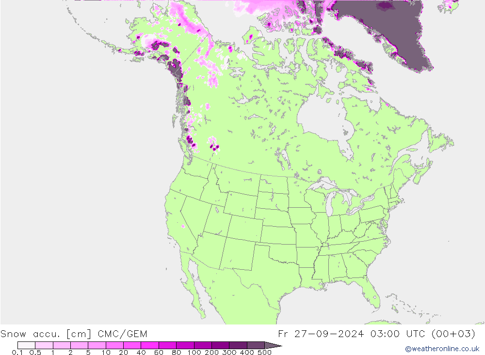 Totale sneeuw CMC/GEM vr 27.09.2024 03 UTC