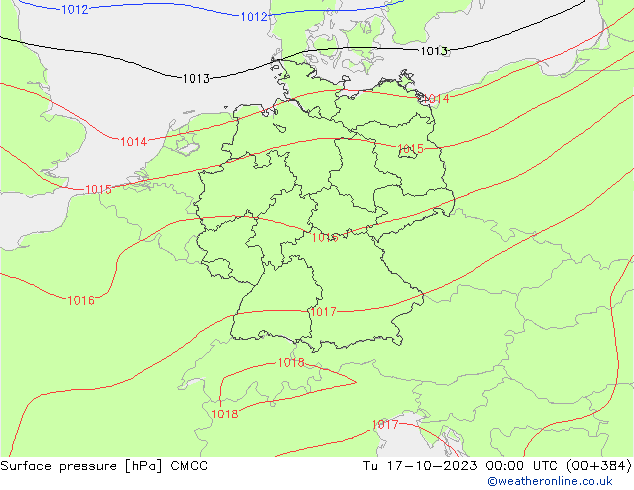 Atmosférický tlak CMCC Út 17.10.2023 00 UTC