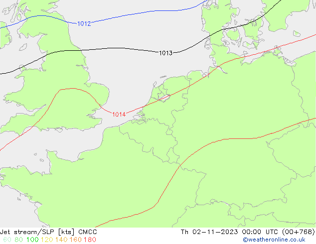 Jet Akımları/SLP CMCC Per 02.11.2023 00 UTC