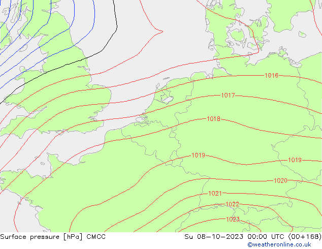 Atmosférický tlak CMCC Ne 08.10.2023 00 UTC