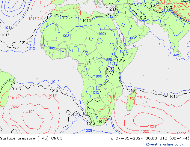 pressão do solo CMCC Ter 07.05.2024 00 UTC