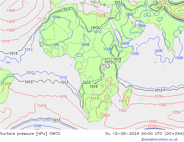 pressão do solo CMCC Dom 12.05.2024 00 UTC