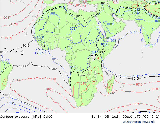 Luchtdruk (Grond) CMCC di 14.05.2024 00 UTC