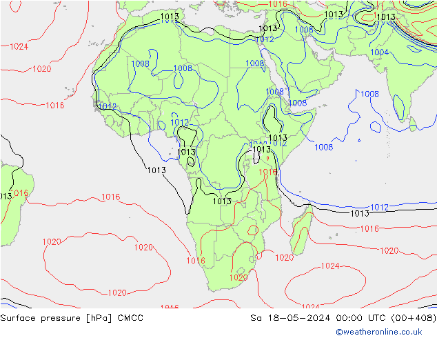 Presión superficial CMCC sáb 18.05.2024 00 UTC