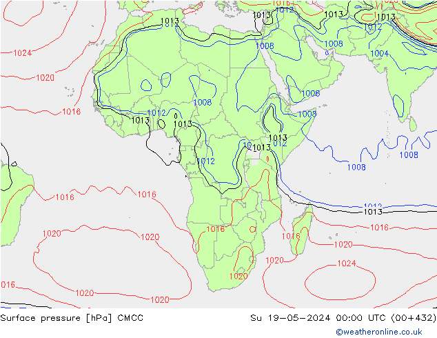 Surface pressure CMCC Su 19.05.2024 00 UTC