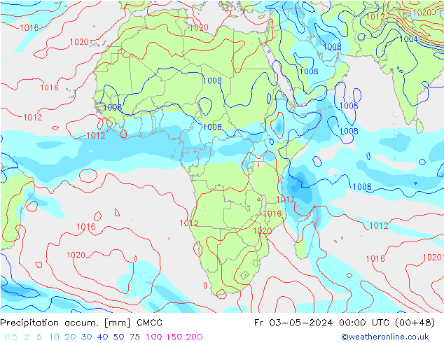 Precipitation accum. CMCC pt. 03.05.2024 00 UTC
