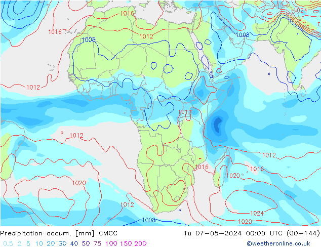 Precipitation accum. CMCC вт 07.05.2024 00 UTC