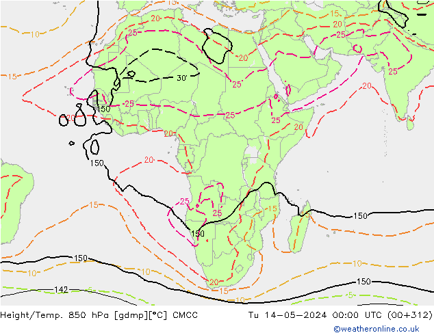 Height/Temp. 850 hPa CMCC  14.05.2024 00 UTC