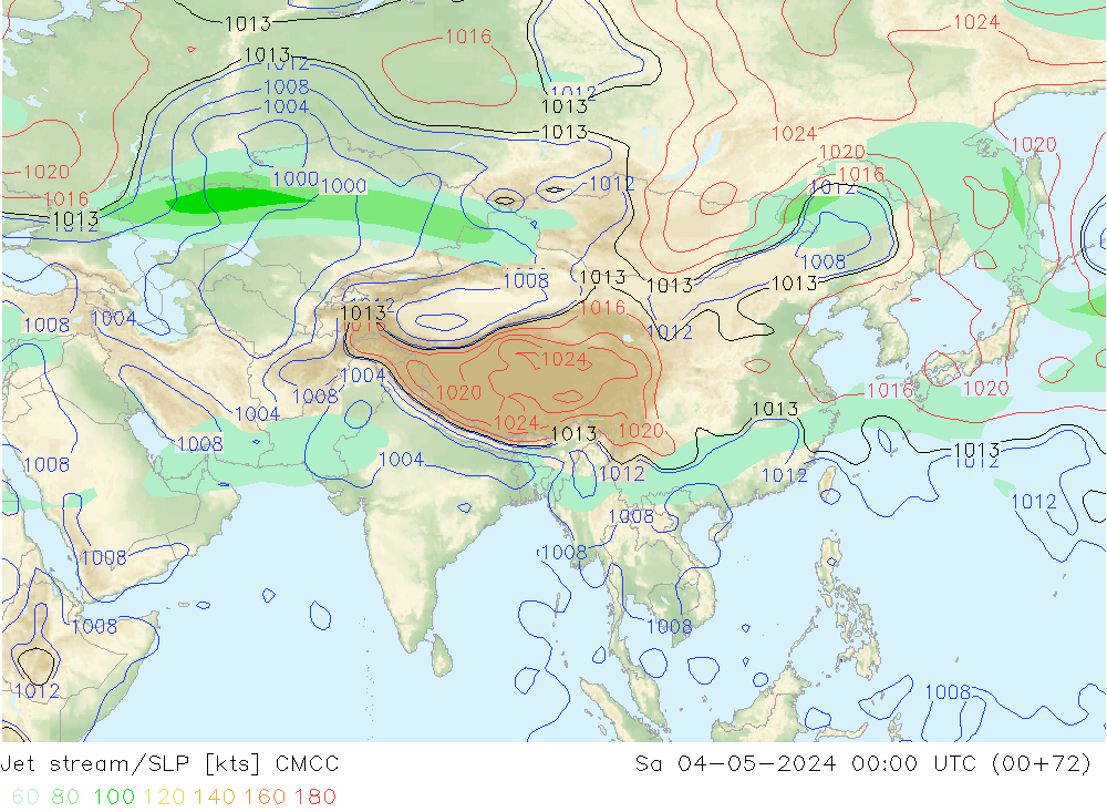 джет/приземное давление CMCC сб 04.05.2024 00 UTC