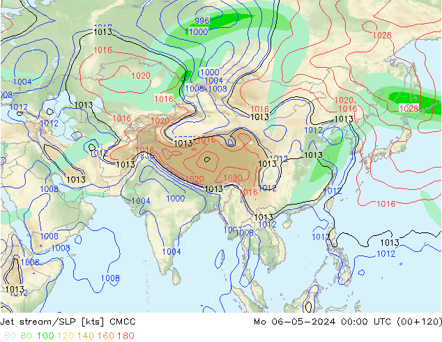 Jet stream/SLP CMCC Mo 06.05.2024 00 UTC