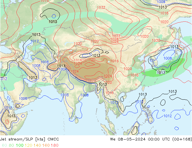 джет/приземное давление CMCC ср 08.05.2024 00 UTC