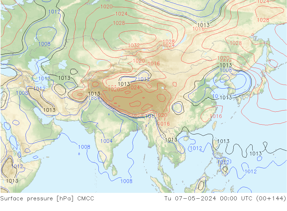 Pressione al suolo CMCC mar 07.05.2024 00 UTC