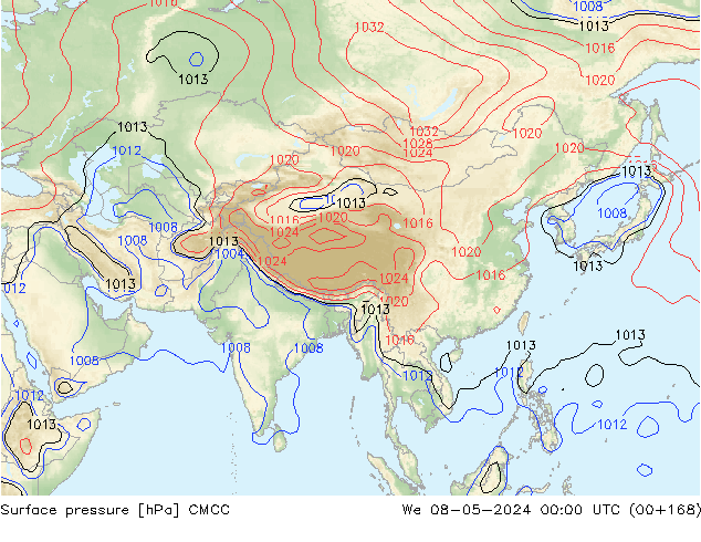 pressão do solo CMCC Qua 08.05.2024 00 UTC