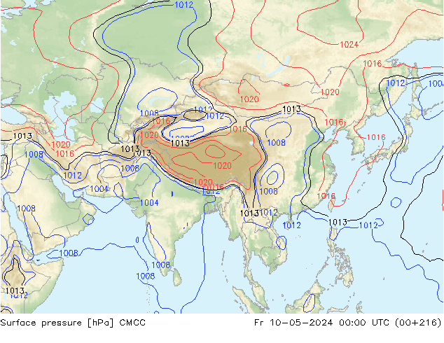 Surface pressure CMCC Fr 10.05.2024 00 UTC
