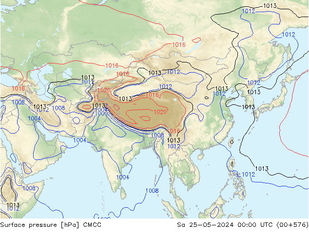 Surface pressure CMCC Sa 25.05.2024 00 UTC