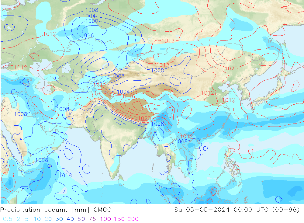 Precipitation accum. CMCC Su 05.05.2024 00 UTC