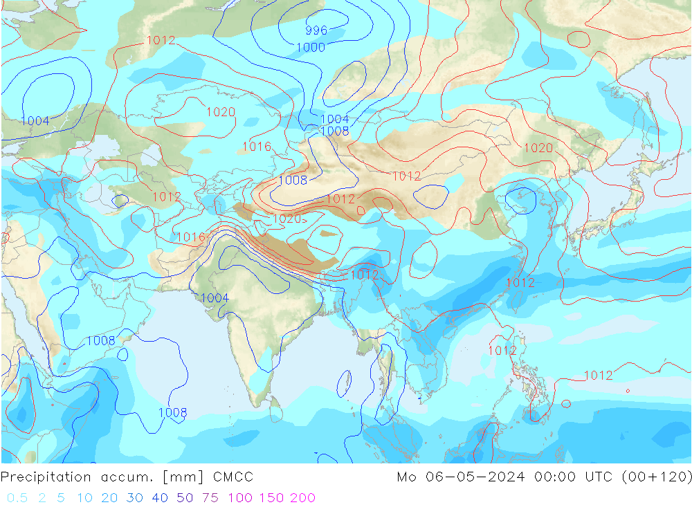 Precipitation accum. CMCC pon. 06.05.2024 00 UTC
