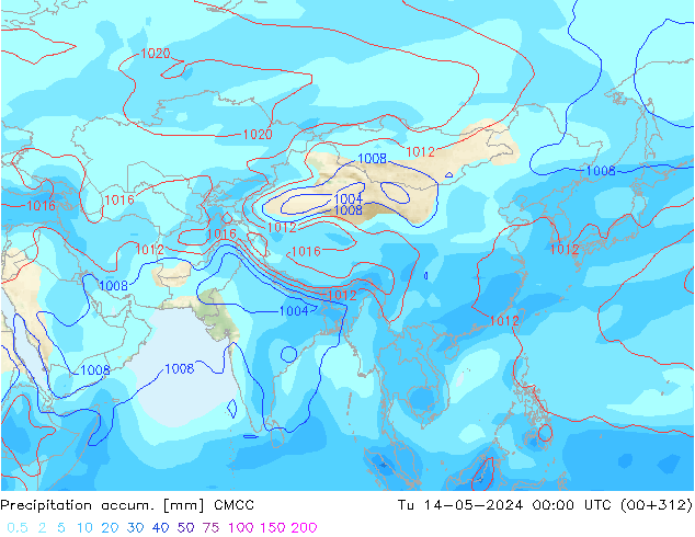 Precipitation accum. CMCC mar 14.05.2024 00 UTC