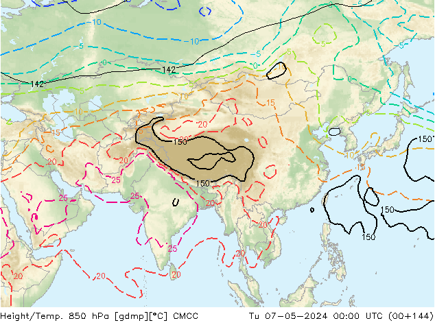 Height/Temp. 850 hPa CMCC mar 07.05.2024 00 UTC