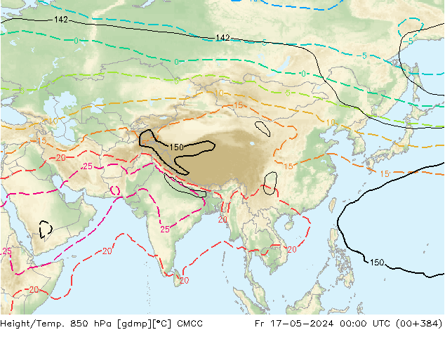 Hoogte/Temp. 850 hPa CMCC vr 17.05.2024 00 UTC