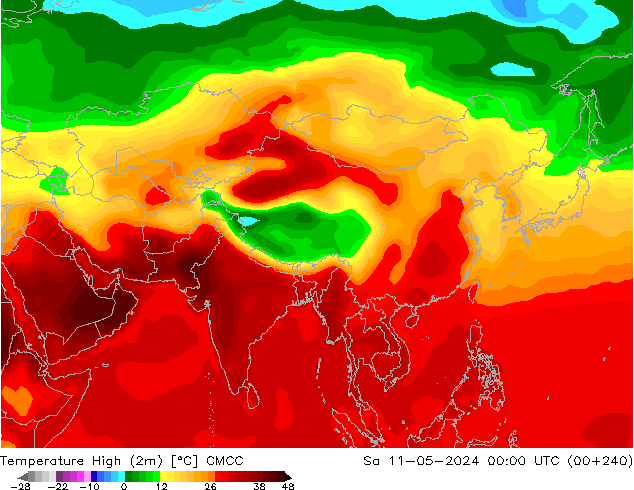Max.temperatuur (2m) CMCC za 11.05.2024 00 UTC