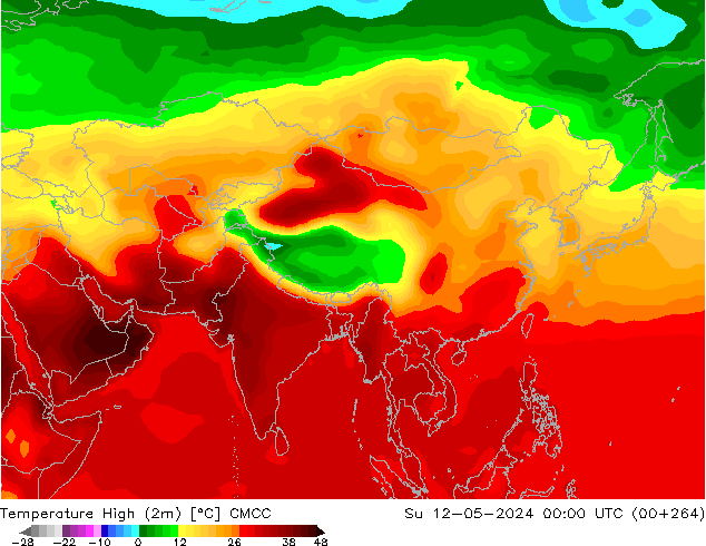 Temperature High (2m) CMCC Su 12.05.2024 00 UTC