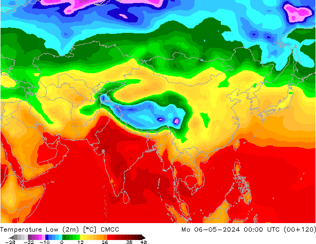 Temperatura mín. (2m) CMCC lun 06.05.2024 00 UTC