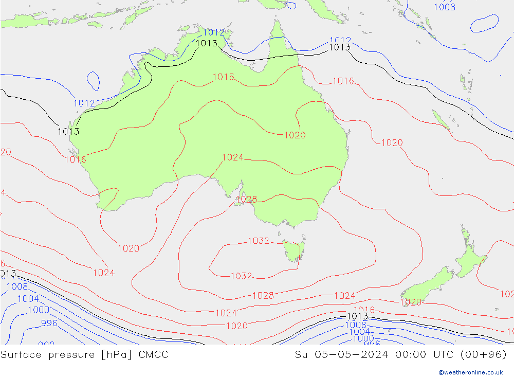 Atmosférický tlak CMCC Ne 05.05.2024 00 UTC