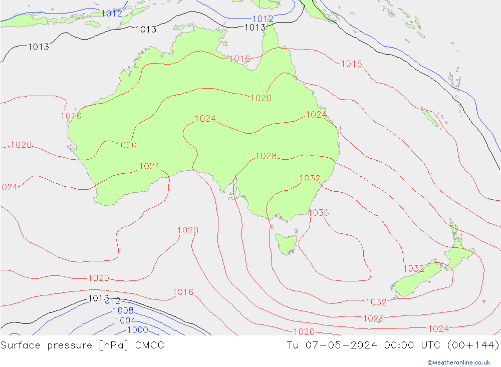 pressão do solo CMCC Ter 07.05.2024 00 UTC