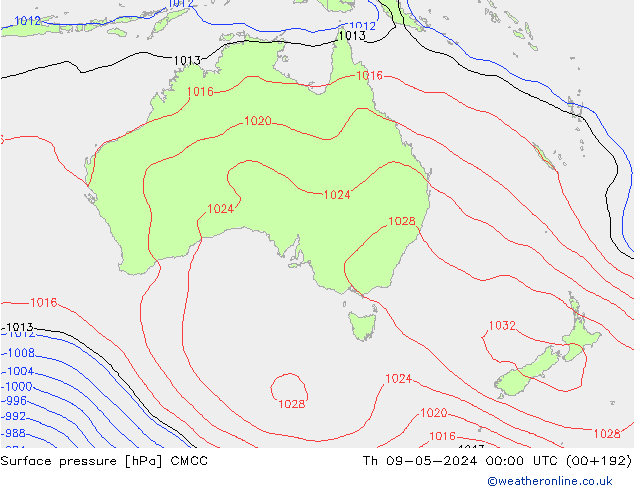 Luchtdruk (Grond) CMCC do 09.05.2024 00 UTC