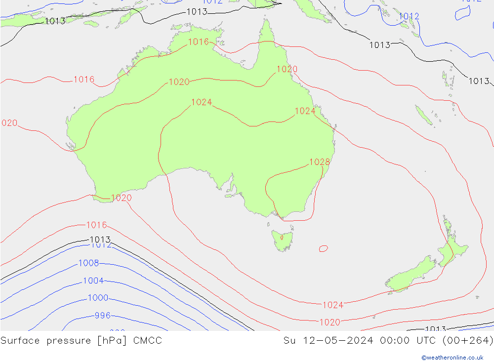 pressão do solo CMCC Dom 12.05.2024 00 UTC