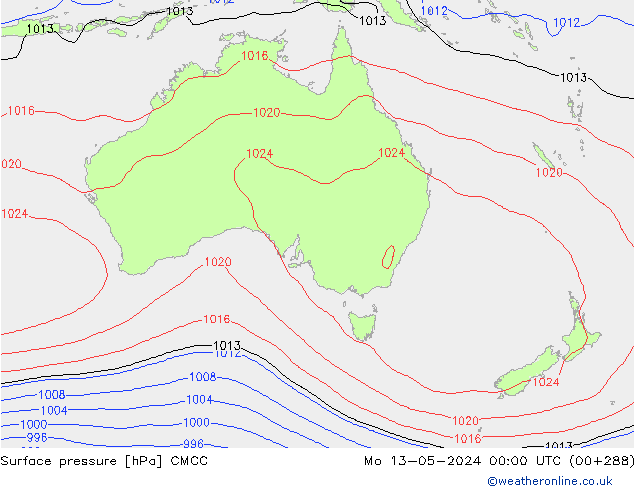 Atmosférický tlak CMCC Po 13.05.2024 00 UTC