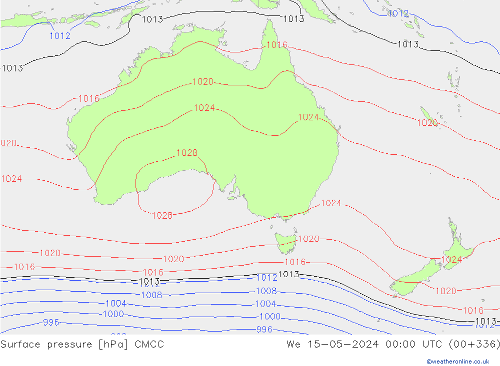 Yer basıncı CMCC Çar 15.05.2024 00 UTC