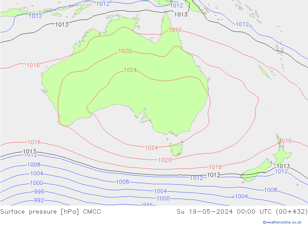 Luchtdruk (Grond) CMCC zo 19.05.2024 00 UTC