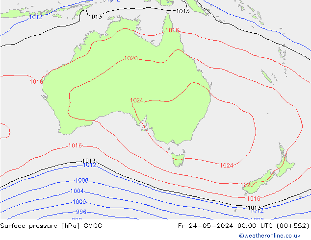 Surface pressure CMCC Fr 24.05.2024 00 UTC