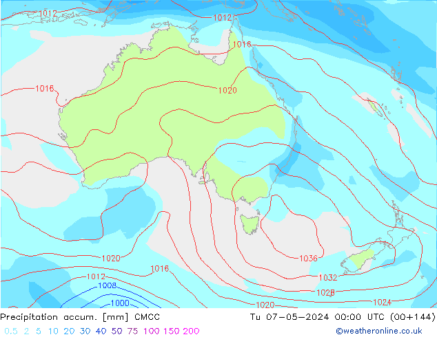 Precipitation accum. CMCC Ter 07.05.2024 00 UTC