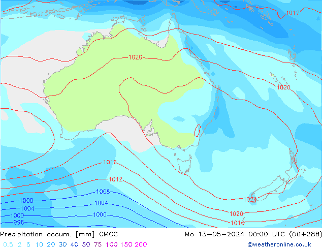 Précipitation accum. CMCC lun 13.05.2024 00 UTC