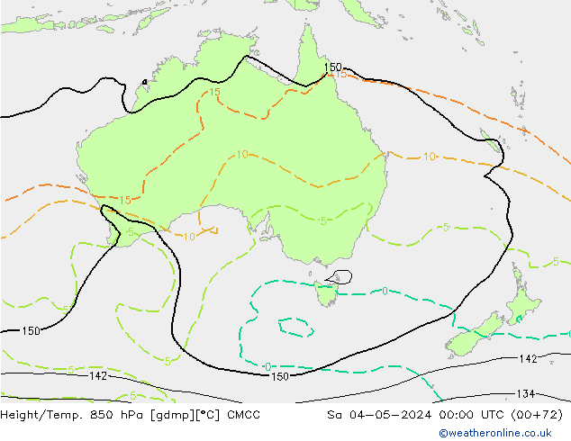 Yükseklik/Sıc. 850 hPa CMCC Cts 04.05.2024 00 UTC