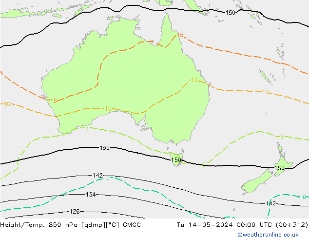 Geop./Temp. 850 hPa CMCC mar 14.05.2024 00 UTC