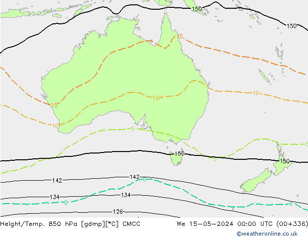 Height/Temp. 850 hPa CMCC  15.05.2024 00 UTC